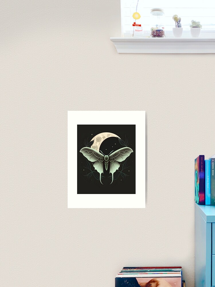 Nocturnal : Luna Moon Moth Original Alcohol Markers Art Print 