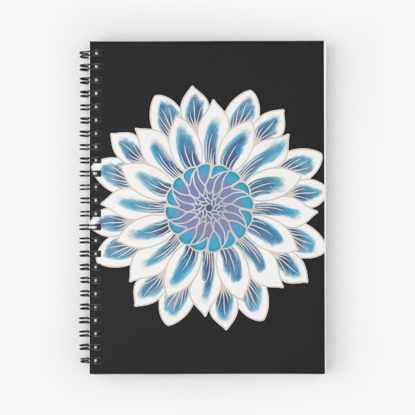 Item preview, Pretty Dahlia Flower Drawing in Cool Colors designed and sold by AloraDawnEve.
