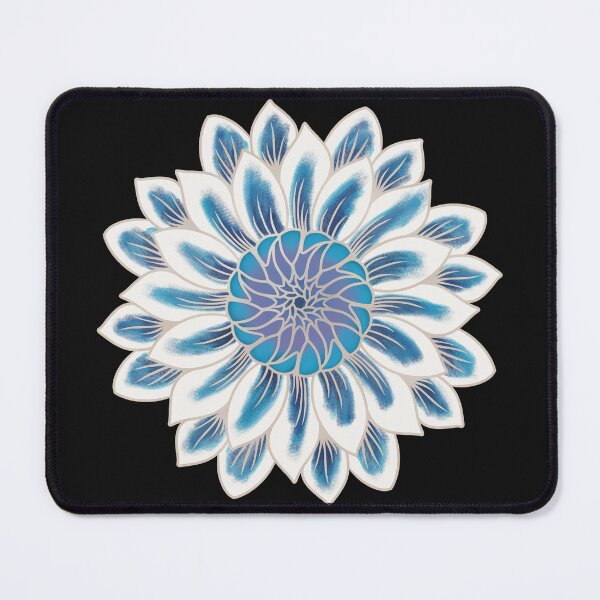 Item preview, Pretty Dahlia Flower Drawing in Cool Colors designed and sold by AloraDawnEve.