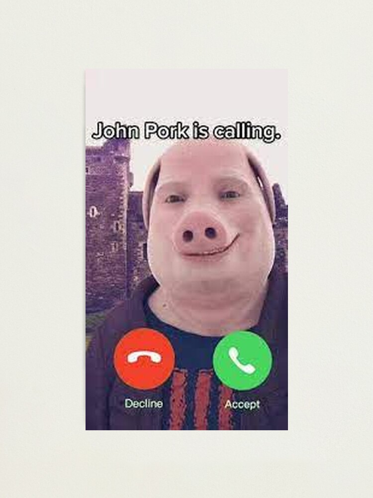 John Pork, John Pork Is Calling Greeting Card for Sale by palmwillow