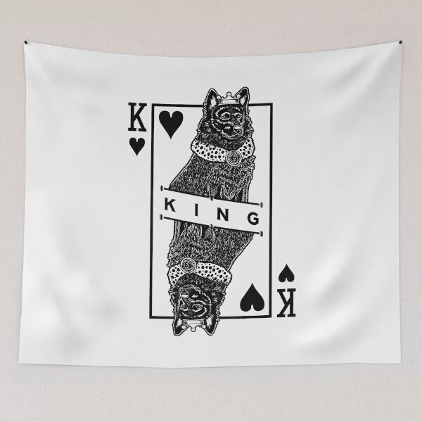Item preview, Mudi Black King Of Hearts Arte pop divertido amante de los perros designed and sold by GrandeDuc.