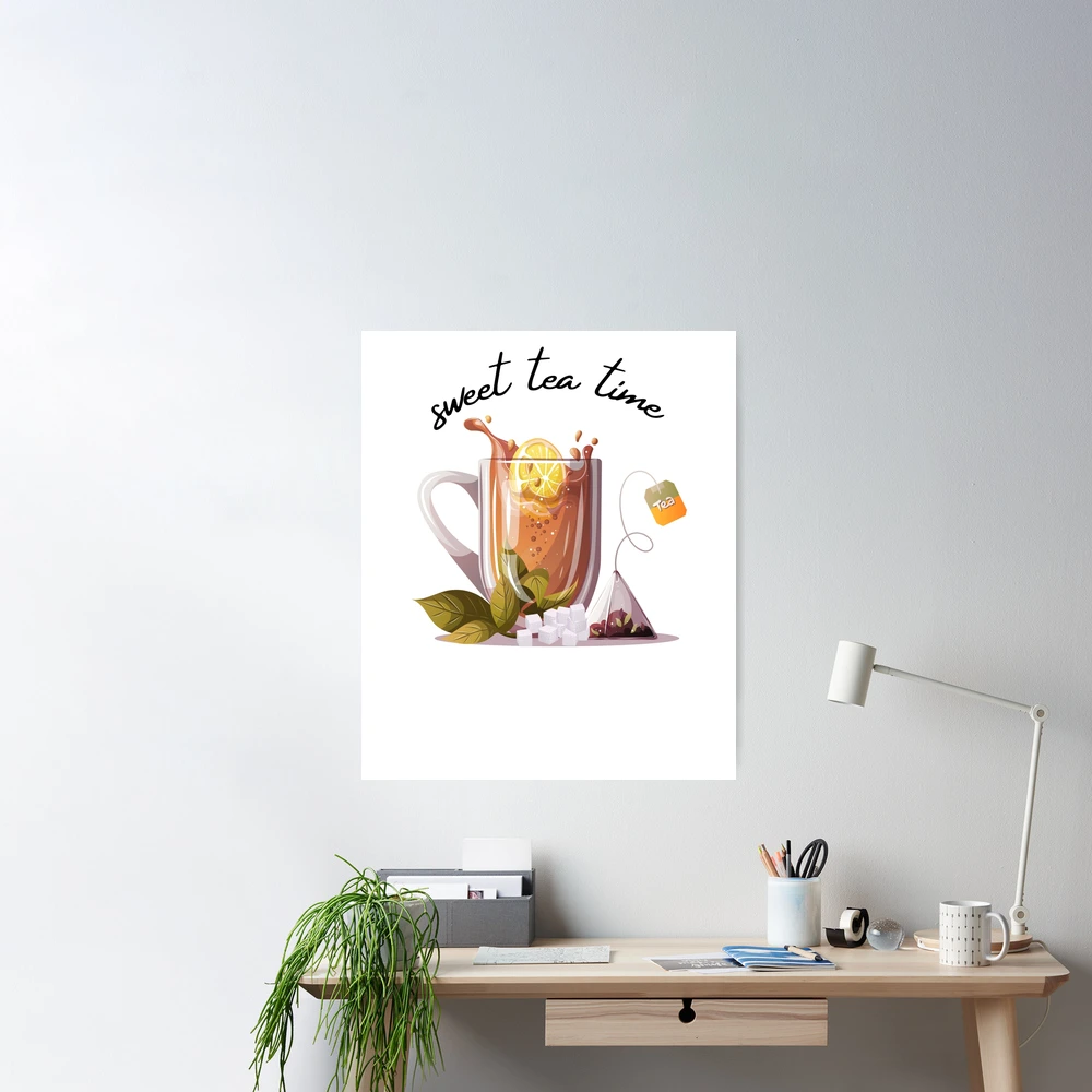 Funny Gift Iced Tea Time Y'all Poster by Jeff Creation - Fine Art