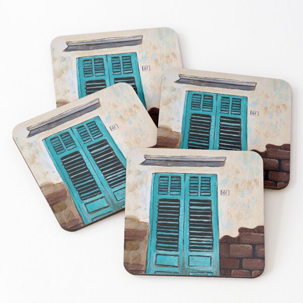 Item preview, Blue turquoise door in Italian village designed and sold by Sicilian-art.