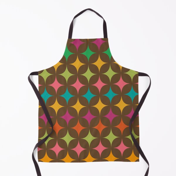 Item preview, Minimalist Mid Century Colorful Retro Stars Pattern on brown designed and sold by Yasminepatterns .