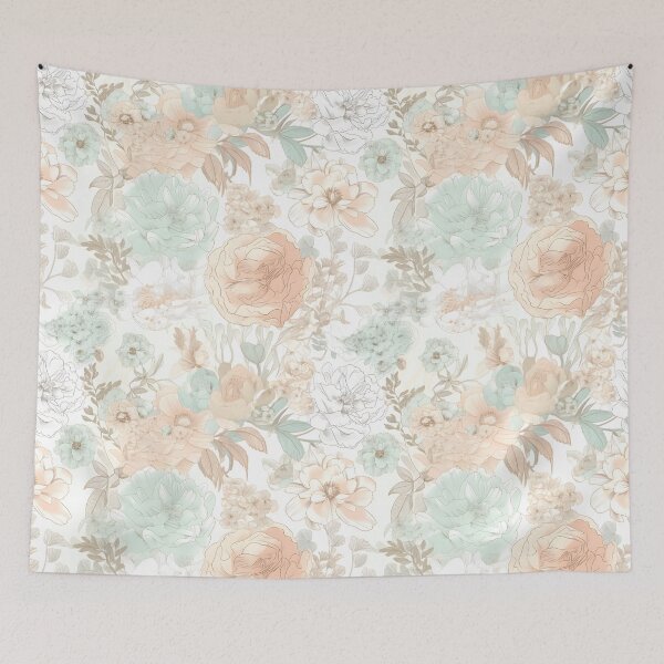 Item preview, Delicate Floral Garden Pattern Nature Flowers Spring Botanical designed and sold by shashtopia.