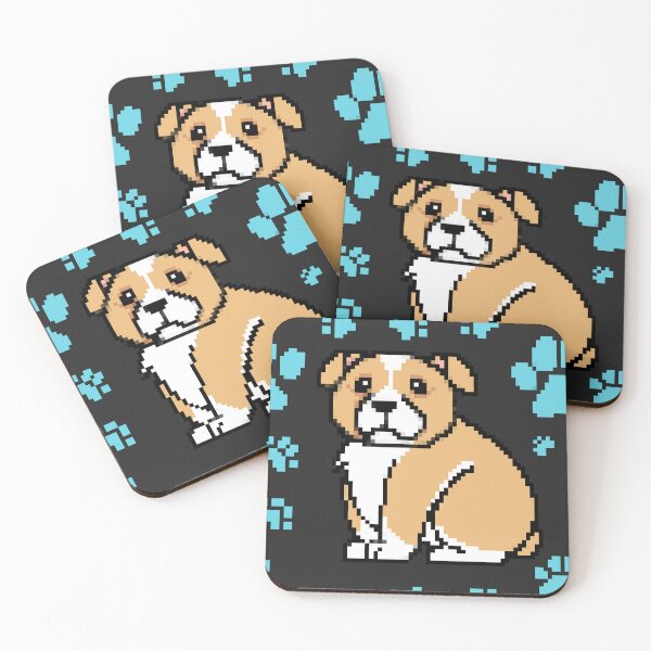 Item preview, cute doggo patterns sky blue on black designed and sold by Chaoticzarts.