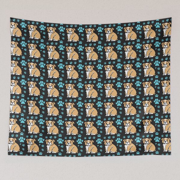 Item preview, cute doggo patterns sky blue on black designed and sold by Chaoticzarts.
