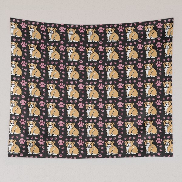 Item preview, cute doggo patterns baby pink on black designed and sold by Chaoticzarts.