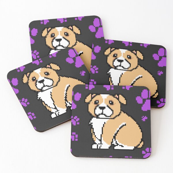 Item preview, cute doggo patterns purple on black designed and sold by Chaoticzarts.