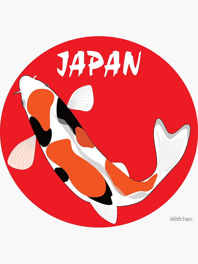 "Japan Koi Fish on Japanese National Flag" Sticker for Sale by MMchen