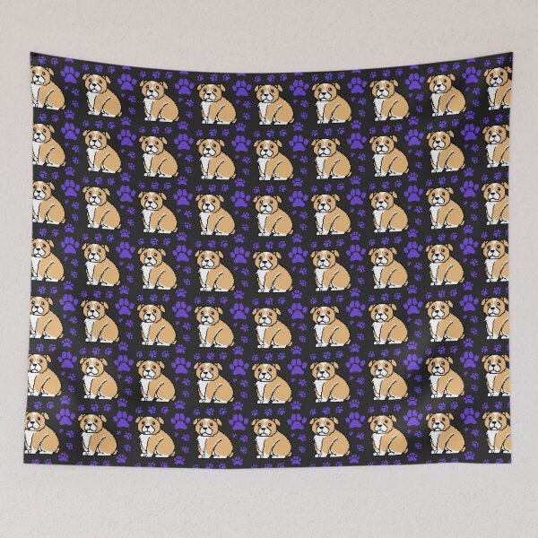 Item preview, cute doggo patterns violet on black designed and sold by Chaoticzarts.