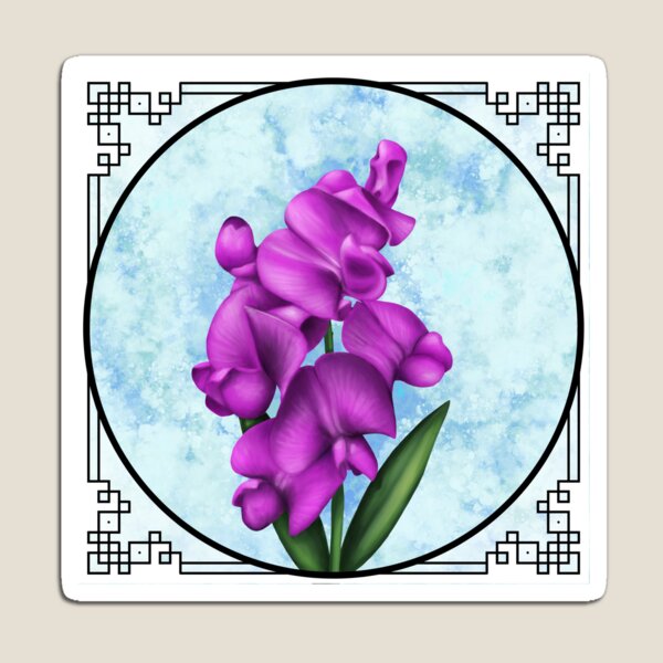 Item preview, Guisante de olor - con borde designed and sold by Spennig Aisling Art.