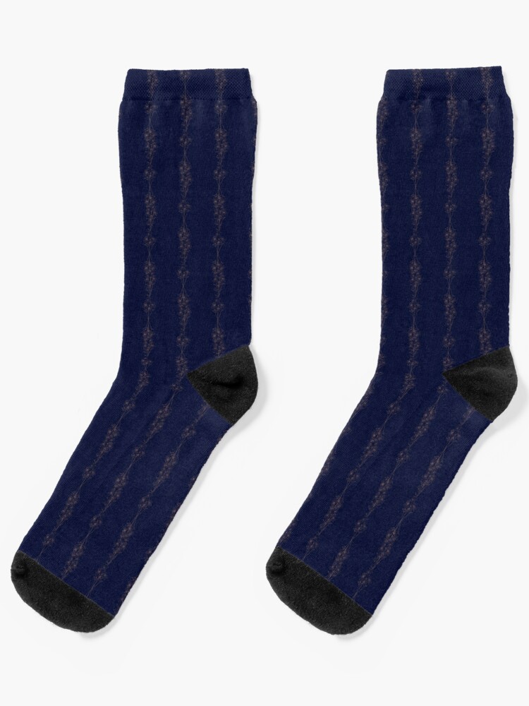 Navy Floral Socks, Fashion & Accessories