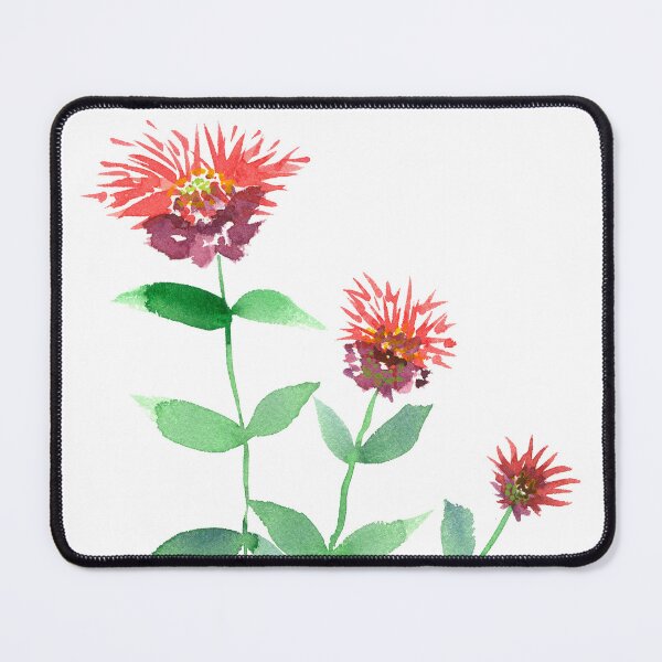 Item preview, Bee Balm - Watercolor Red Florals - Garden Flowers designed and sold by PinkBathtubArt.
