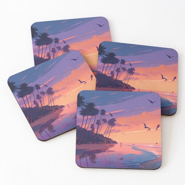 Item preview, pixelated sunset beach serenity designed and sold by midgpt journey.
