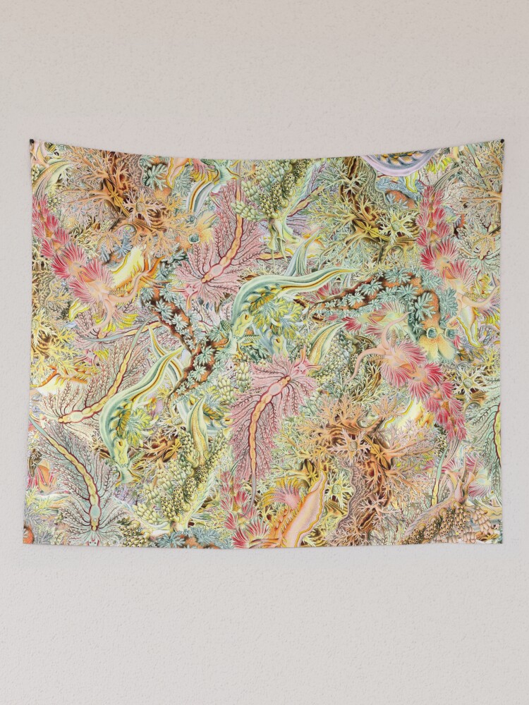 Thumbnail 2 of 3, Tapestry, Nudi Dance vintage nudibranch pattern designed and sold by aeolia.