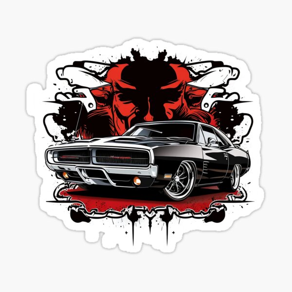 Dodge Charger Noir Sticker
