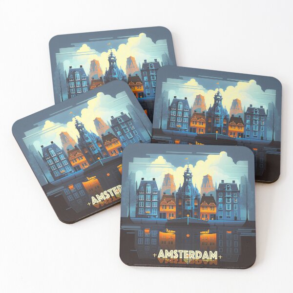Item preview, Amsterdam cityscape designed and sold by FlatLandPrints.