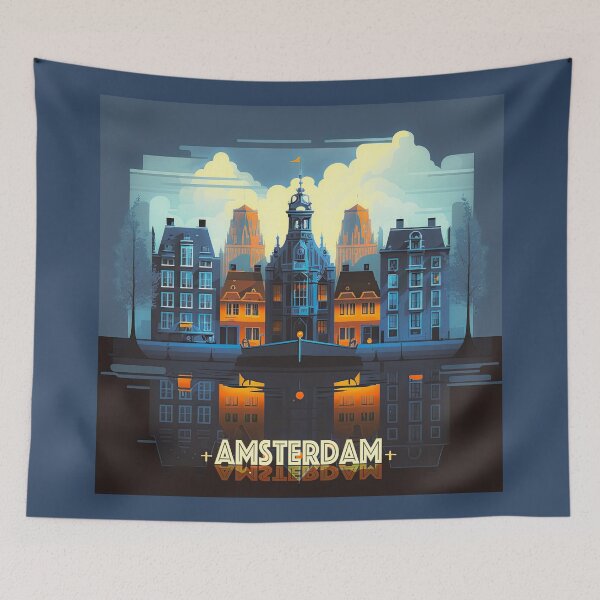 Item preview, Amsterdam cityscape designed and sold by FlatLandPrints.