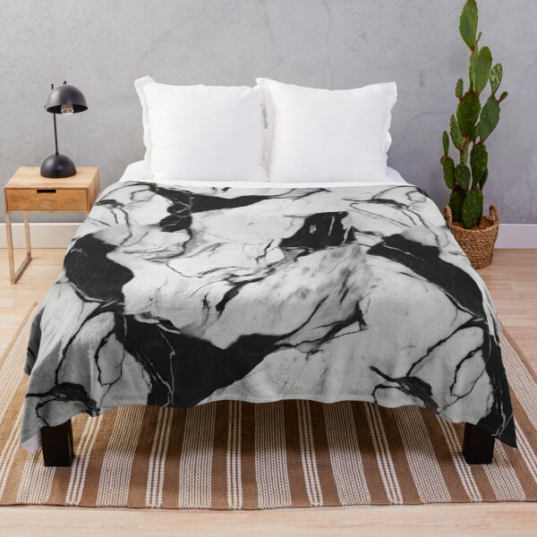 Aperçu de l'œuvre Motif effet marbre noir et blanc abstrait moderne créée et vendue par shashtopia.