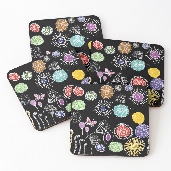 Item preview, Flowers and asymmetric shape design. Black! Colorful! designed and sold by BrigitaArtShop.