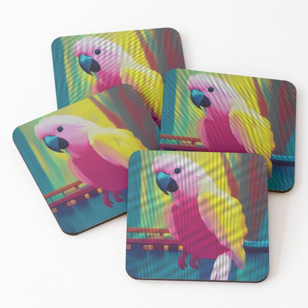 Item preview, Colorful Abstract Bird Cockatiel 8-bit Pixel Art designed and sold by PixelDripped.