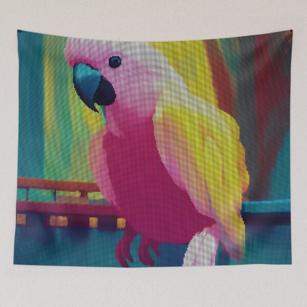 Item preview, Colorful Abstract Bird Cockatiel 8-bit Pixel Art designed and sold by PixelDripped.