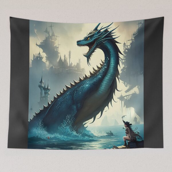 Item preview, Sea Dragon from Atlantis Fantasia Watercolor designed and sold by MudbloodStore.