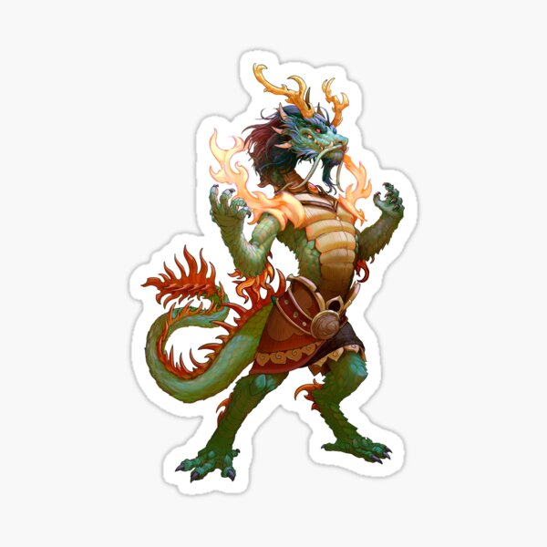 Anthro Eastern Dragon Sticker