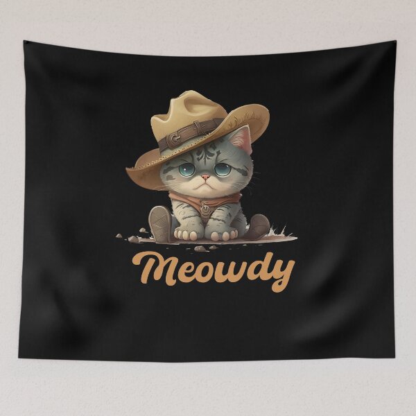 Item preview, Meowdy Cute Cat - Cute Cowboy Hat Cat designed and sold by StreetShirts1.