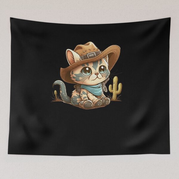 Item preview, Cute Western Cat - Cute Cowboy Hat Cat designed and sold by StreetShirts1.