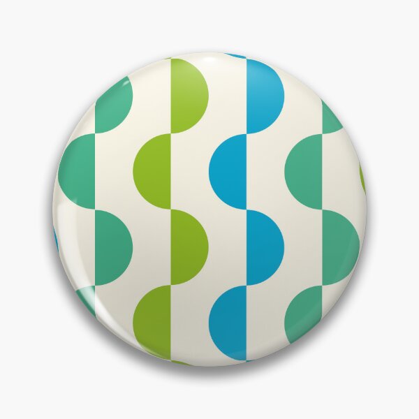 Item preview, Minimalist Mid century modern abstract Blue and Green half circles pattern  designed and sold by Yasminepatterns .