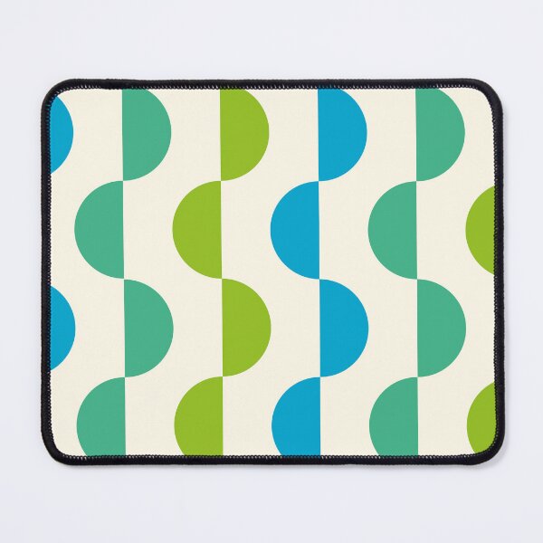 Item preview, Minimalist Mid century modern abstract Blue and Green half circles pattern  designed and sold by Yasminepatterns .