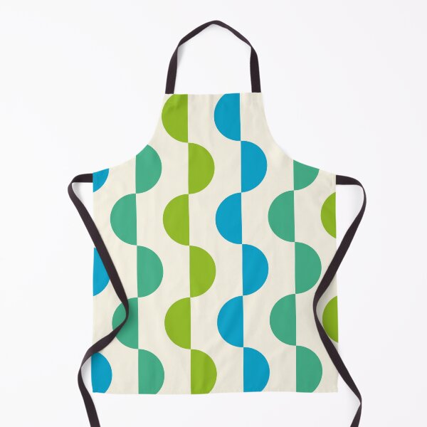 Item preview, Minimalist Mid century modern abstract Blue and Green half circles pattern  designed and sold by Yasminepatterns .