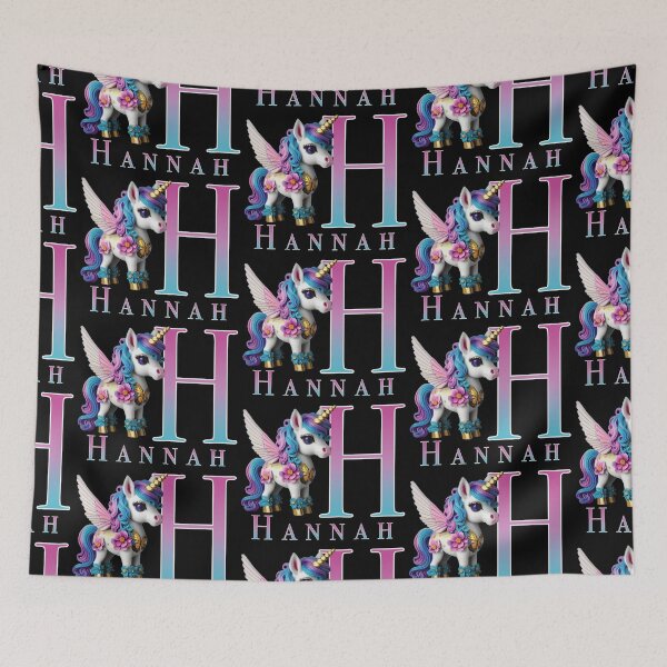 Item preview, Hannah name with a cute unicorn designed and sold by Lubellebubble20.