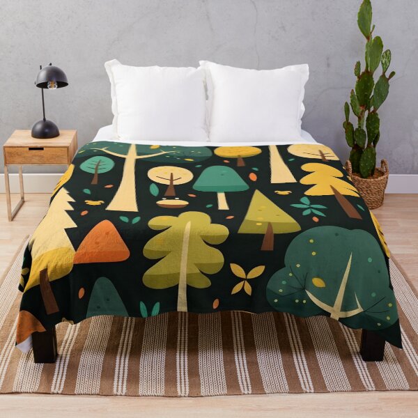Item preview, Colorful forest at night designed and sold by MidgardWonders.