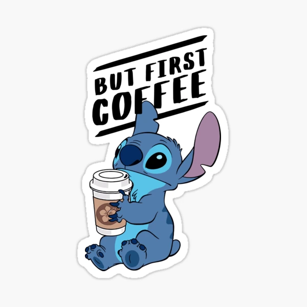 Stitch in Coffee Cup Vinyl Kiss-cut Stickers Lilo and Stitch