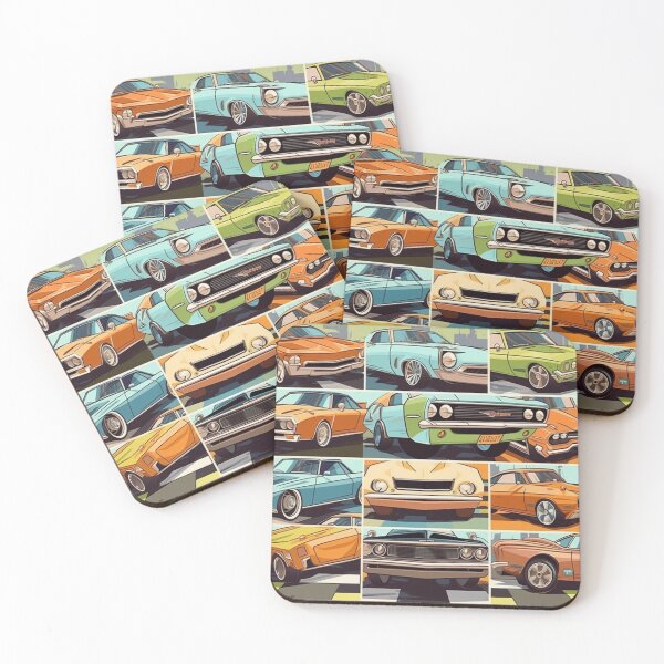 Item preview, 1970's style cartoon cars in grid designed and sold by OnlyShowers.