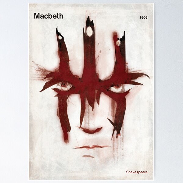 Item preview, Macbeth – William Shakespeare-Literaturkunst für Theaterliebhaber designed and sold by RedHillPrints.