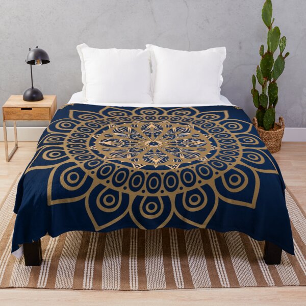 Item preview, Blue and Gold Mandala Pattern designed and sold by rafiaarts.