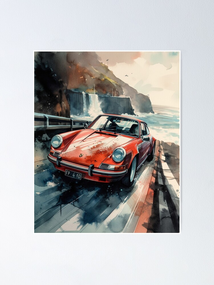 Porsche 911S Poster Stock Illustration