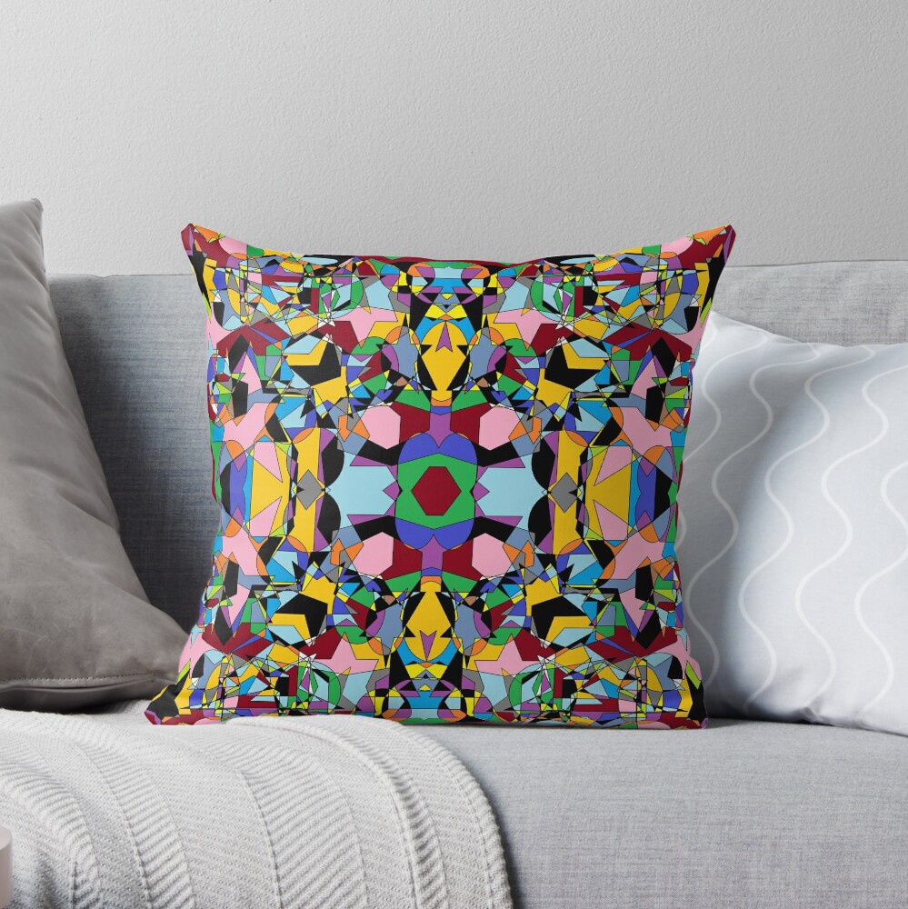 Motley chaotic pattern - Chaos Throw Pillow