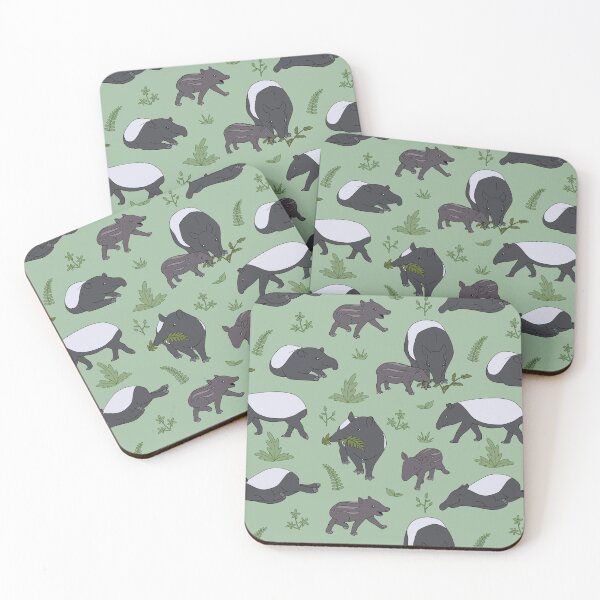 Item preview, Tapir Family in Green designed and sold by PaperRain.