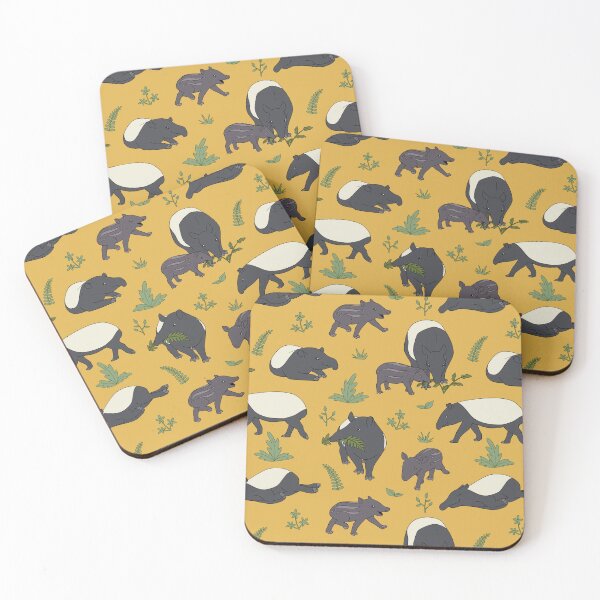 Item preview, Tapir Family in Yellow designed and sold by PaperRain.