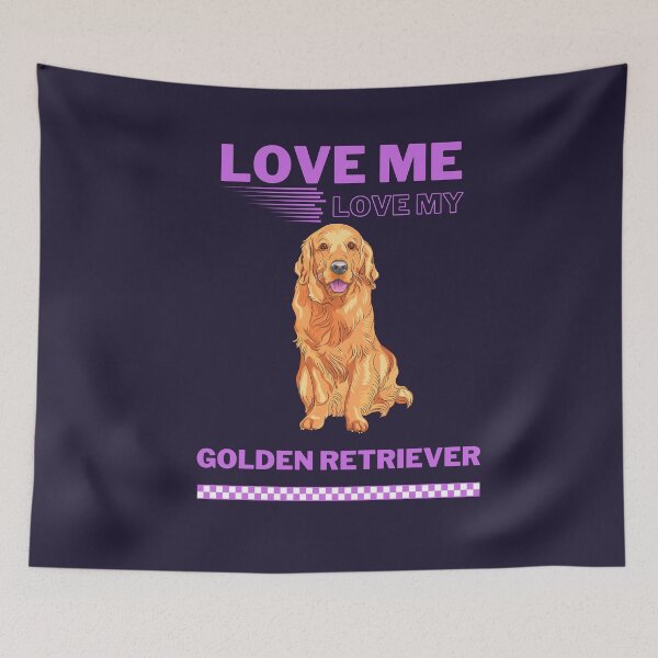 Item preview, Love me  and love my Golden Retriever designed and sold by ZubiyaArt.