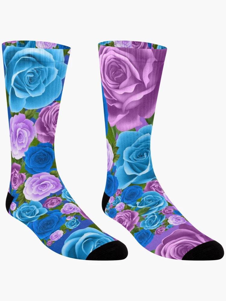 Thumbnail 3 of 5, Socks, Cool Roses designed and sold by LapillusDesigns.