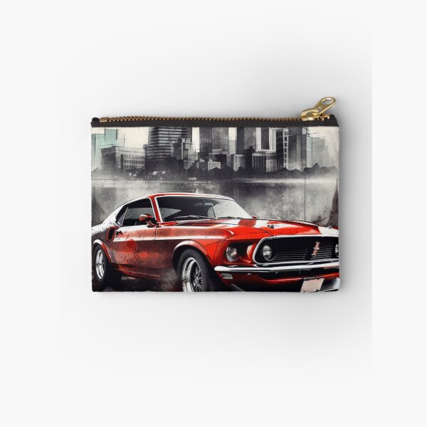 Item preview, Watercolor illustration of a red 1969 Ford Mustang Boss 429 designed and sold by LeafyLife.