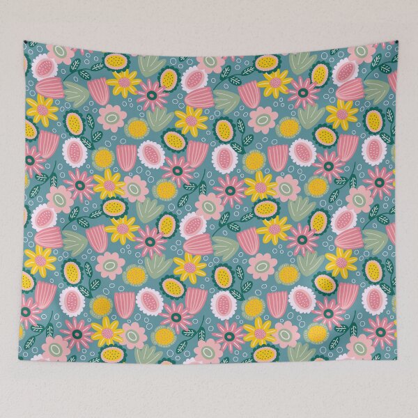 Item preview, Abstract colorful summer flowers in pastel colors designed and sold by Ninaeva.