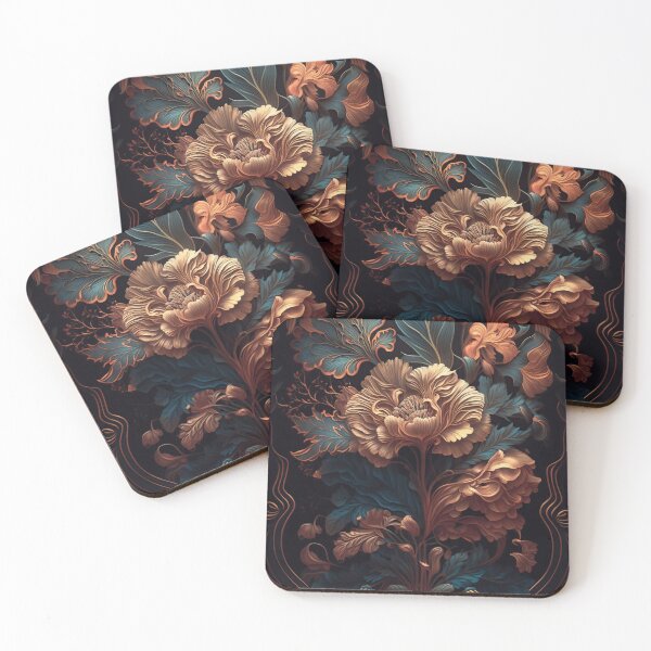 Item preview, dark floral seamless pattern luxury wallpaper designed and sold by Lefteris Betsis.