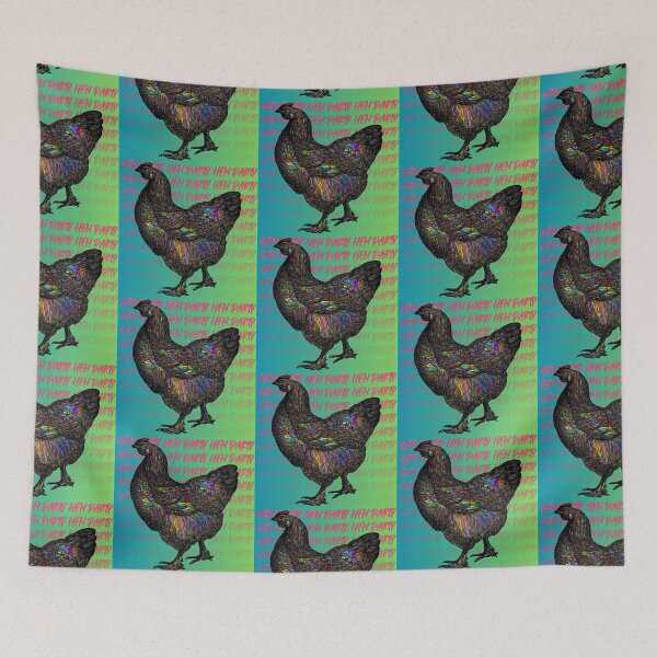 Item preview, Vibrant Hen Party Art designed and sold by KatsCanvas.